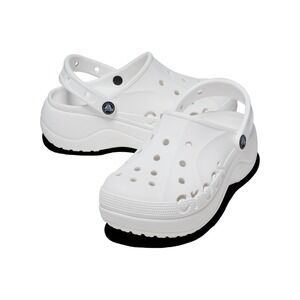 White Foam Slip-On Clog Sandals with Heel Strap